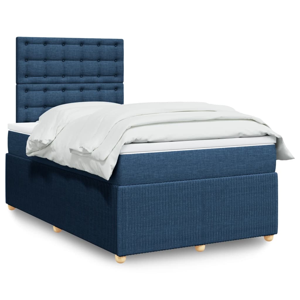 Boxspring met matras stof blauw 120x190 cm Bedden & bedframes | Creëer jouw Trendy Thuis | Gratis bezorgd & Retour | Trendy.nl