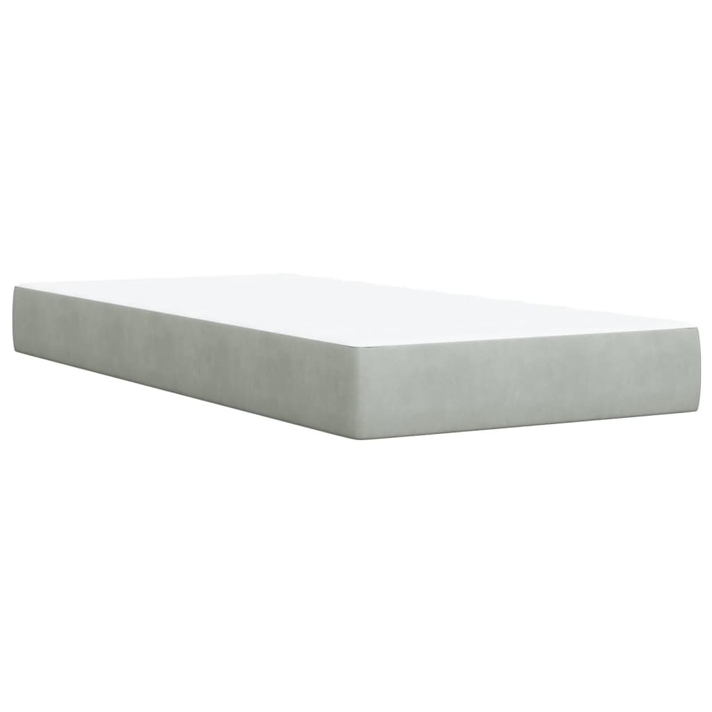 Boxspring met matras fluweel lichtgrijs 90x190 cm Bedden & bedframes | Creëer jouw Trendy Thuis | Gratis bezorgd & Retour | Trendy.nl