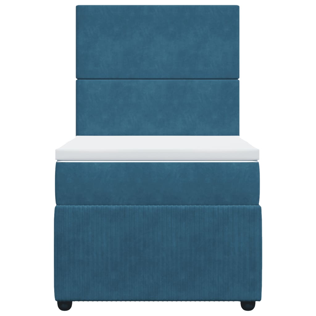 Boxspring met matras fluweel blauw 90x190 cm Bedden & bedframes | Creëer jouw Trendy Thuis | Gratis bezorgd & Retour | Trendy.nl