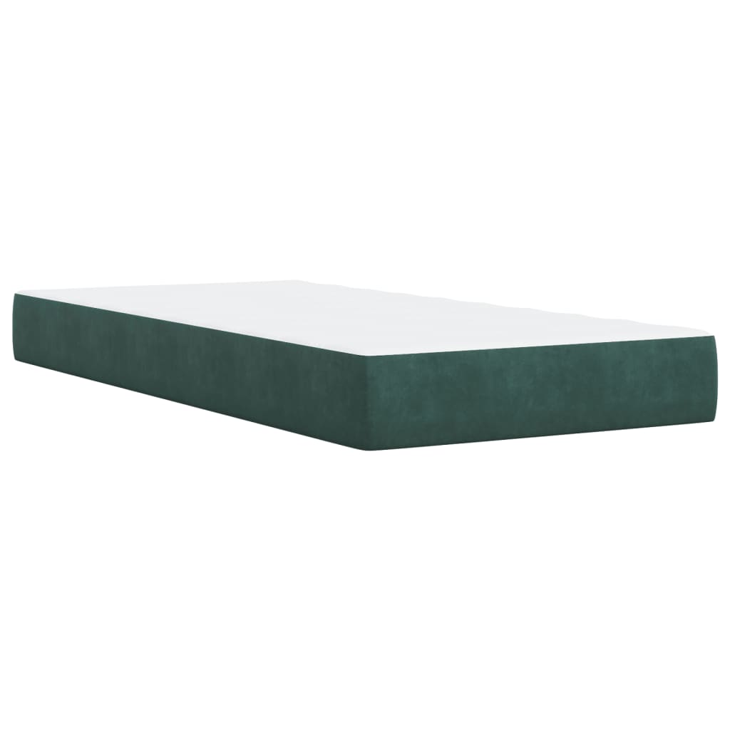 Boxspring met matras fluweel donkergroen 90x190 cm