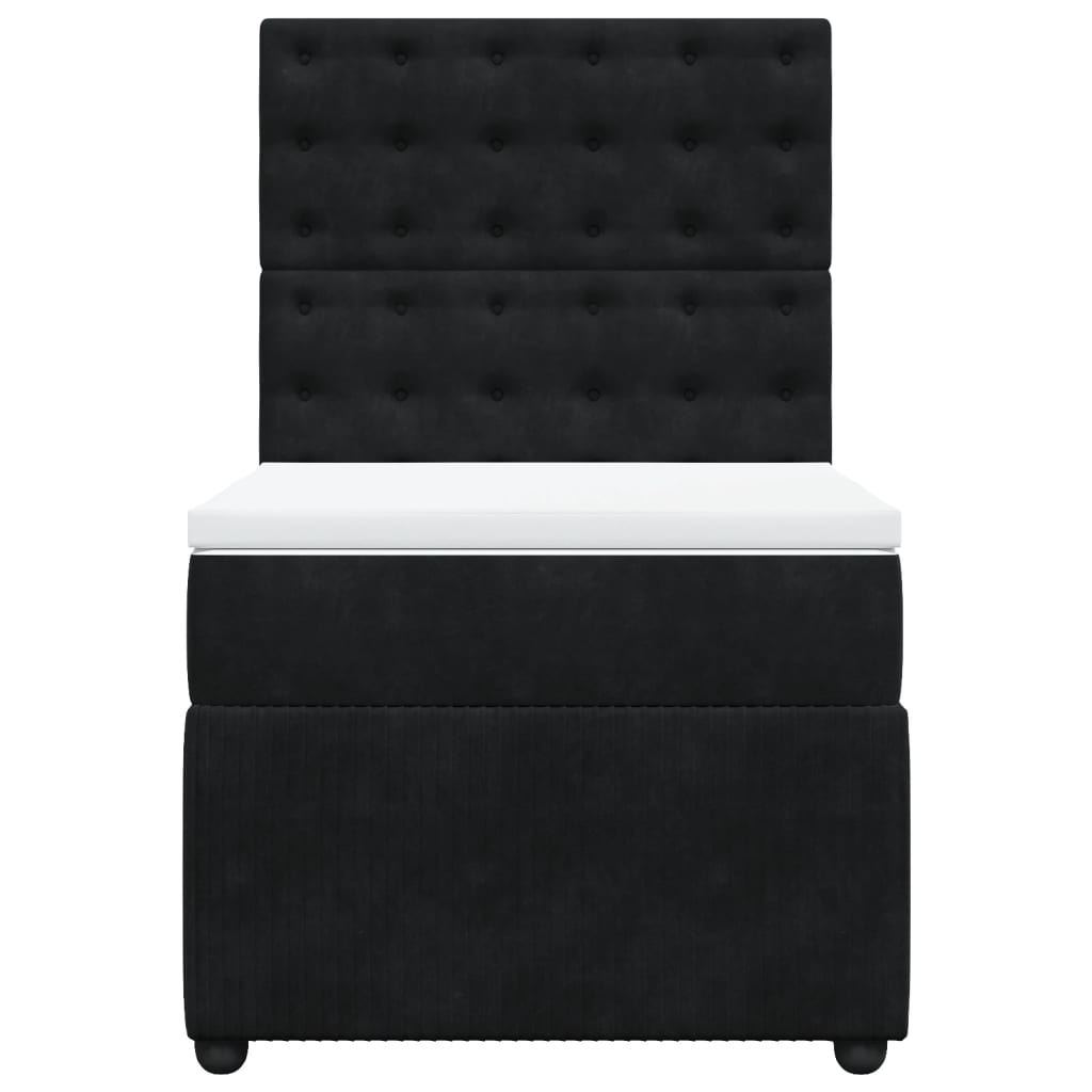 Boxspring met matras fluweel zwart 90x190 cm Bedden & bedframes | Creëer jouw Trendy Thuis | Gratis bezorgd & Retour | Trendy.nl