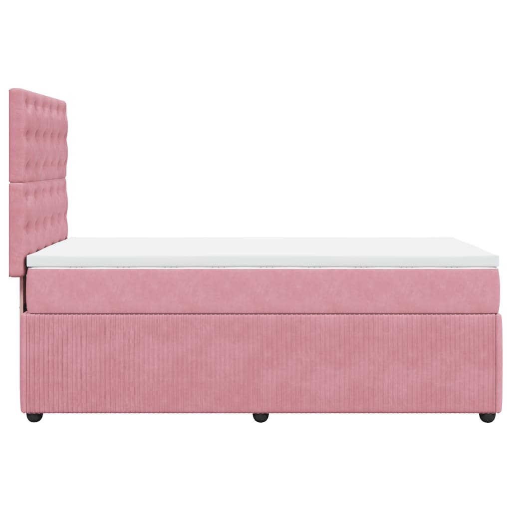 Boxspring met matras fluweel roze 90x190 cm