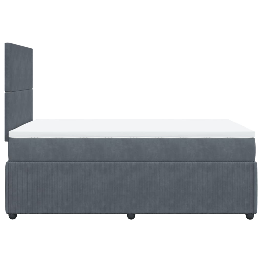 Boxspring met matras fluweel donkergrijs 120x190 cm Bedden & bedframes | Creëer jouw Trendy Thuis | Gratis bezorgd & Retour | Trendy.nl