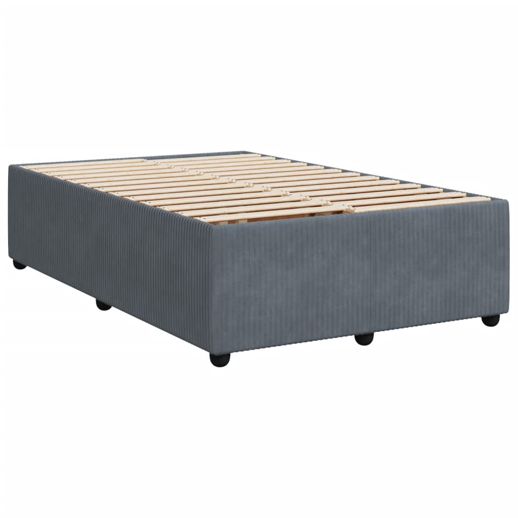 Boxspring met matras fluweel donkergrijs 120x190 cm Bedden & bedframes | Creëer jouw Trendy Thuis | Gratis bezorgd & Retour | Trendy.nl