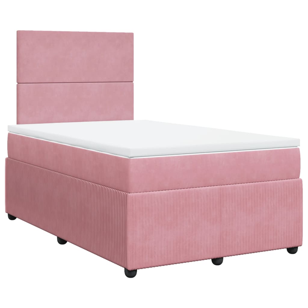 Boxspring met matras fluweel roze 120x190 cm Bedden & bedframes | Creëer jouw Trendy Thuis | Gratis bezorgd & Retour | Trendy.nl