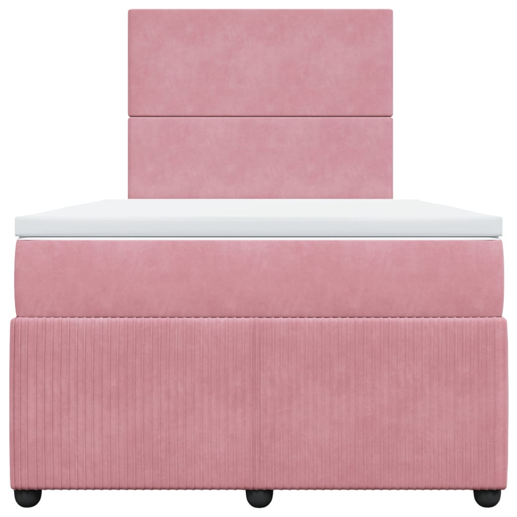 Boxspring met matras fluweel roze 120x190 cm Bedden & bedframes | Creëer jouw Trendy Thuis | Gratis bezorgd & Retour | Trendy.nl