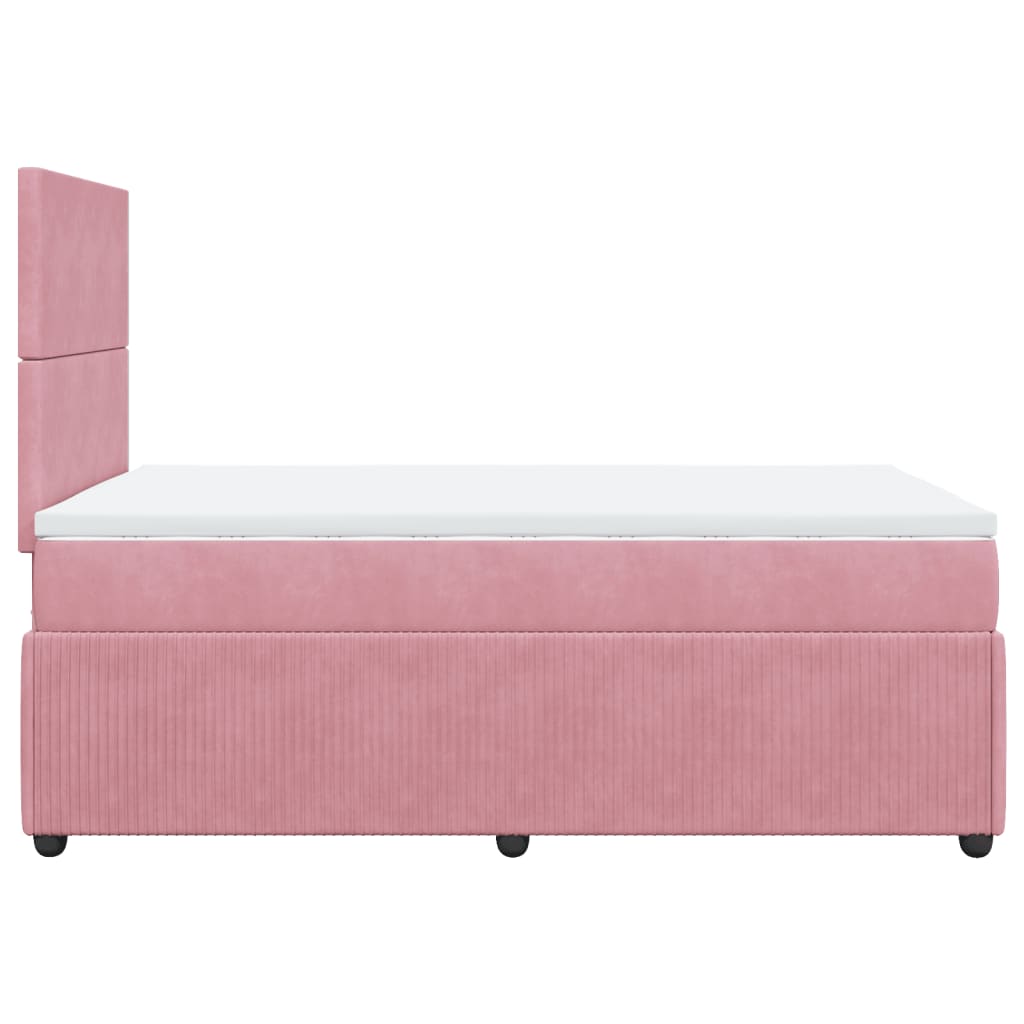 Boxspring met matras fluweel roze 120x190 cm Bedden & bedframes | Creëer jouw Trendy Thuis | Gratis bezorgd & Retour | Trendy.nl