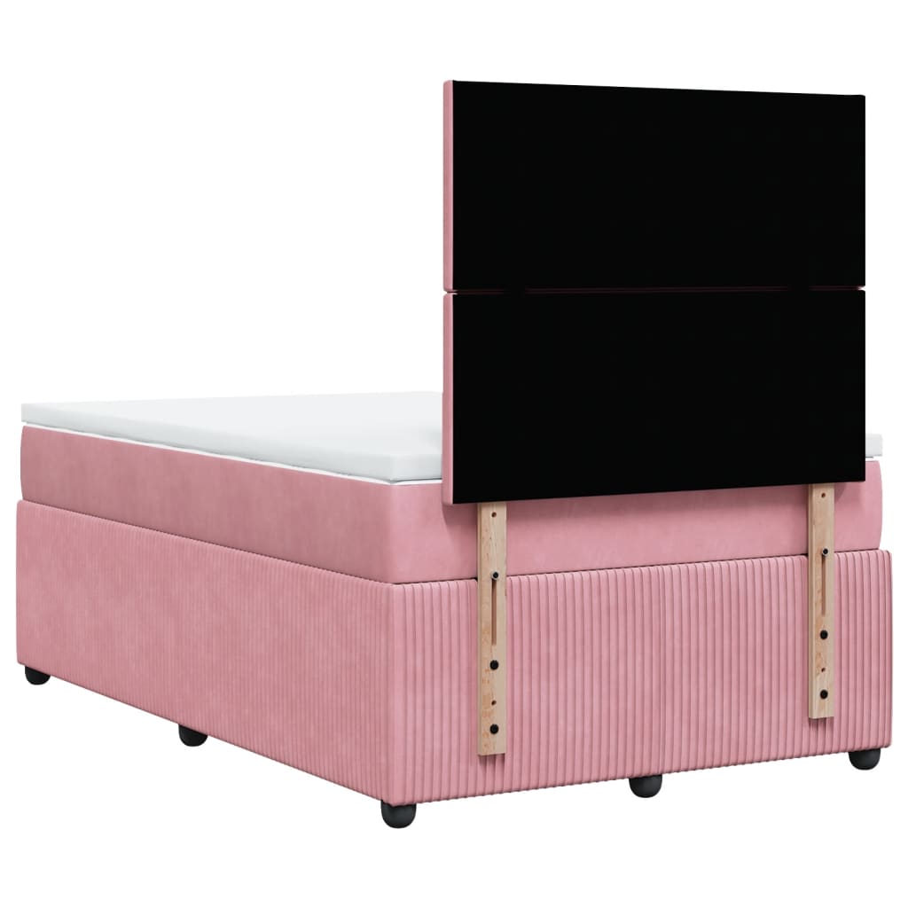 Boxspring met matras fluweel roze 120x190 cm Bedden & bedframes | Creëer jouw Trendy Thuis | Gratis bezorgd & Retour | Trendy.nl