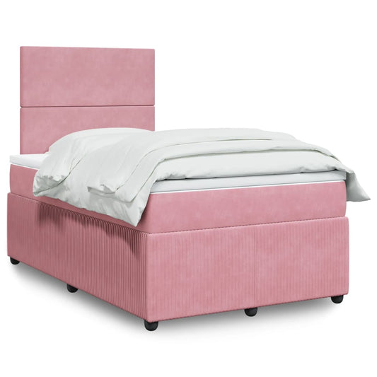 Boxspring met matras fluweel roze 120x190 cm Bedden & bedframes | Creëer jouw Trendy Thuis | Gratis bezorgd & Retour | Trendy.nl