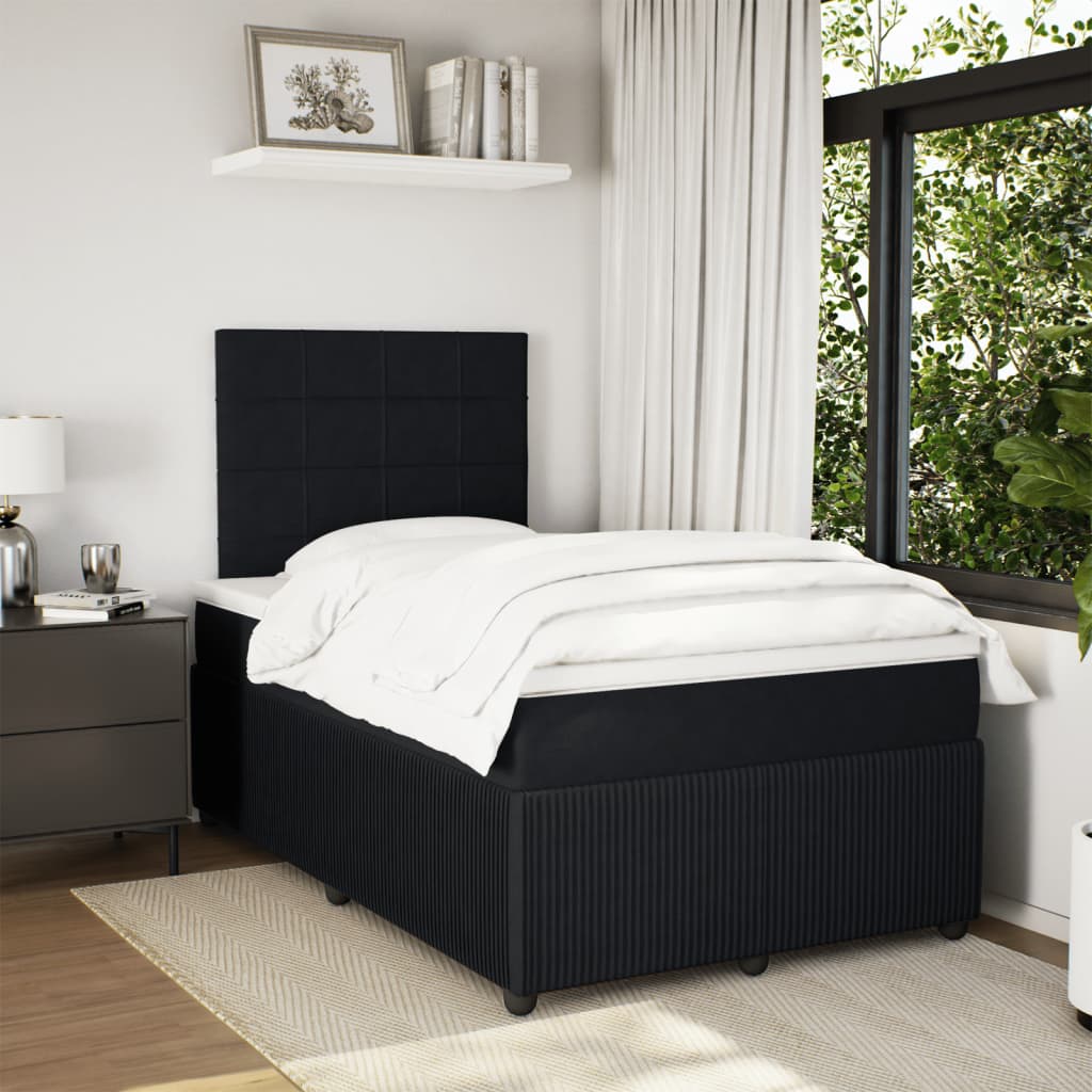 Boxspring met matras fluweel zwart 120x190 cm Bedden & bedframes | Creëer jouw Trendy Thuis | Gratis bezorgd & Retour | Trendy.nl