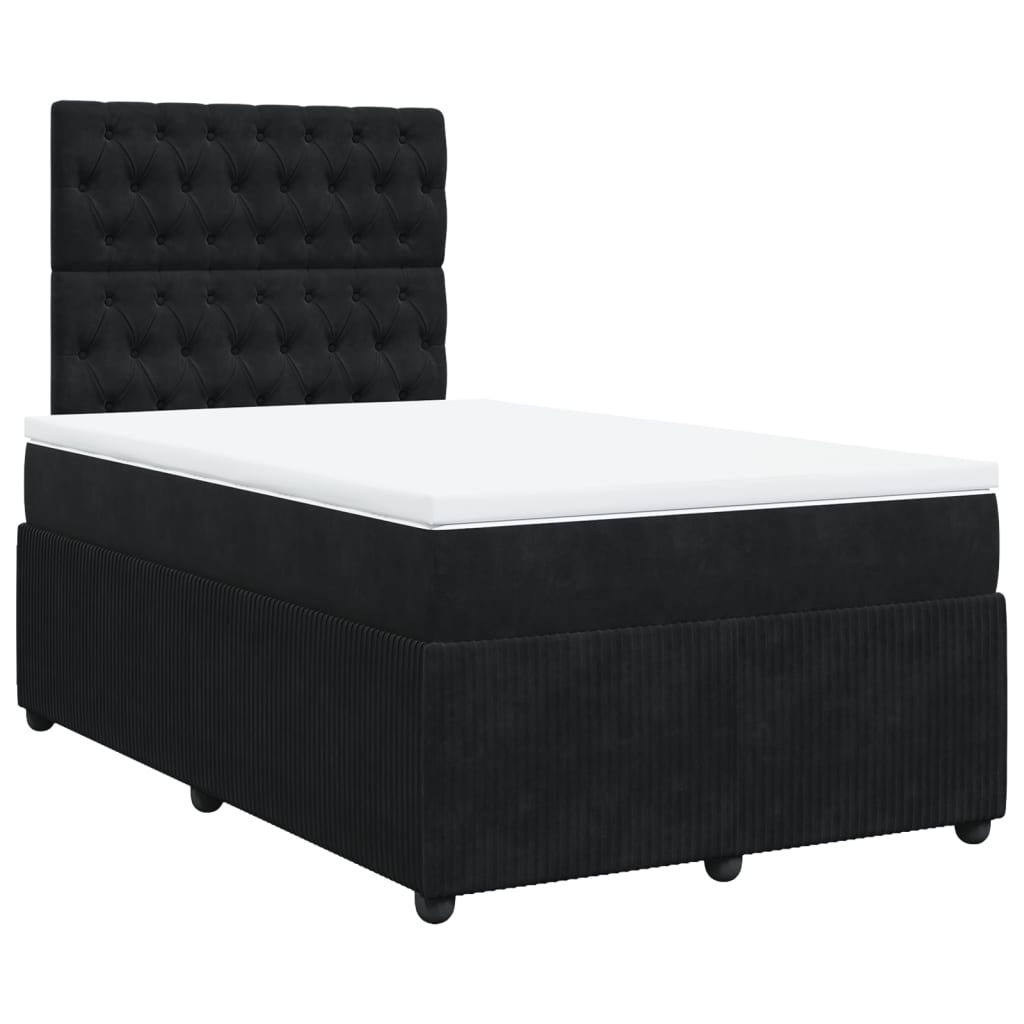 Boxspring met matras fluweel zwart 120x190 cm Bedden & bedframes | Creëer jouw Trendy Thuis | Gratis bezorgd & Retour | Trendy.nl