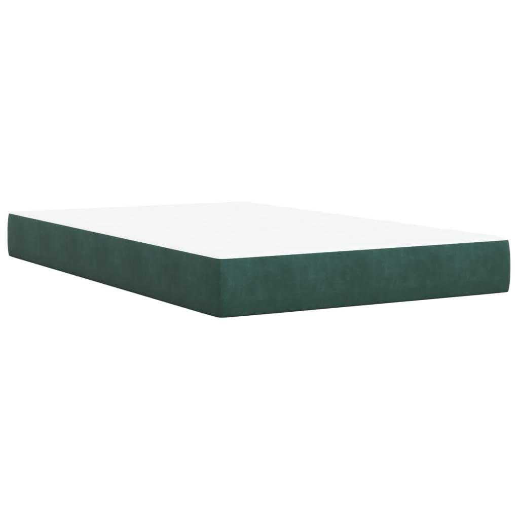 Boxspring met matras fluweel donkergroen 120x190 cm