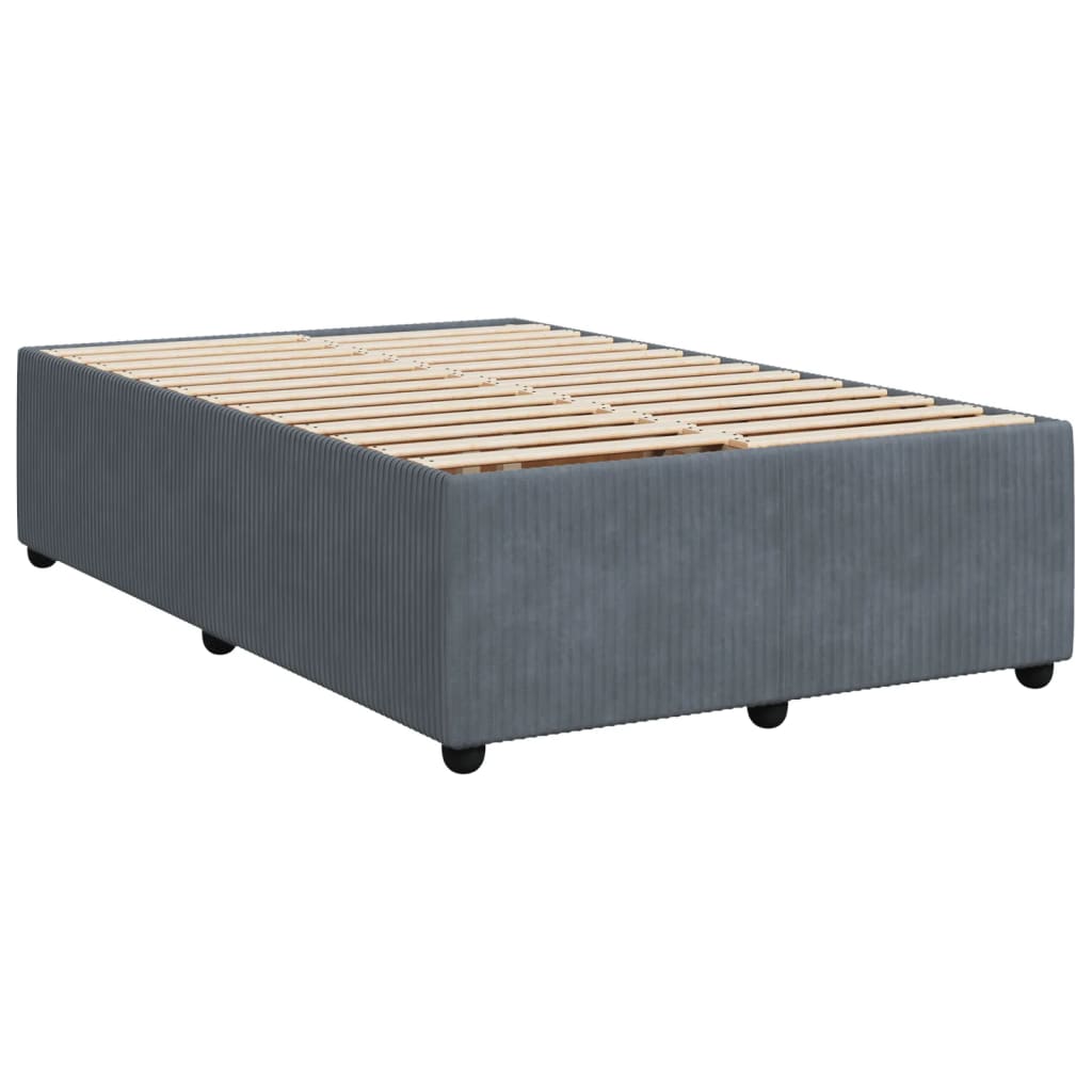 Boxspring met matras fluweel donkergrijs 120x200 cm Bedden & bedframes | Creëer jouw Trendy Thuis | Gratis bezorgd & Retour | Trendy.nl