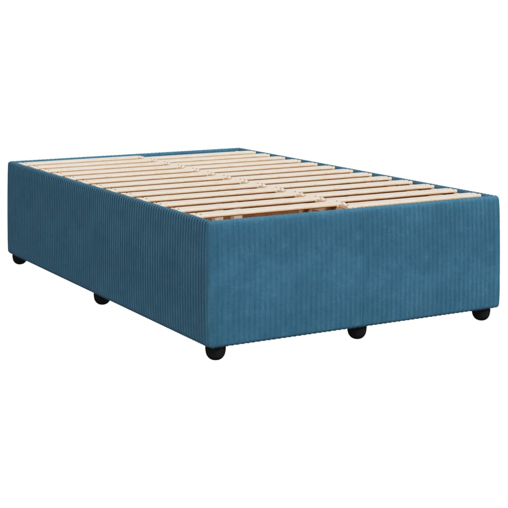 Boxspring met matras fluweel blauw 120x200 cm