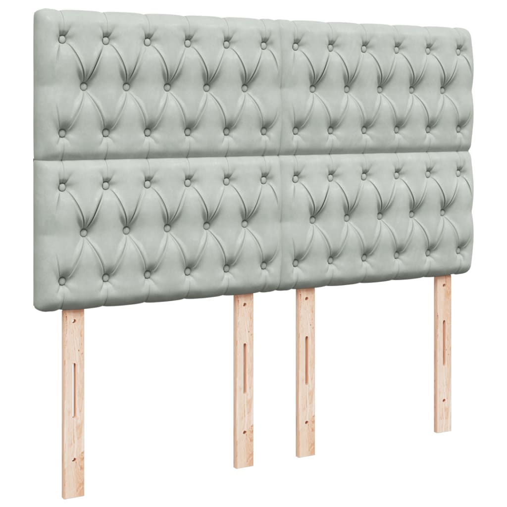 Boxspring met matras fluweel lichtgrijs 140x190 cm Bedden & bedframes | Creëer jouw Trendy Thuis | Gratis bezorgd & Retour | Trendy.nl