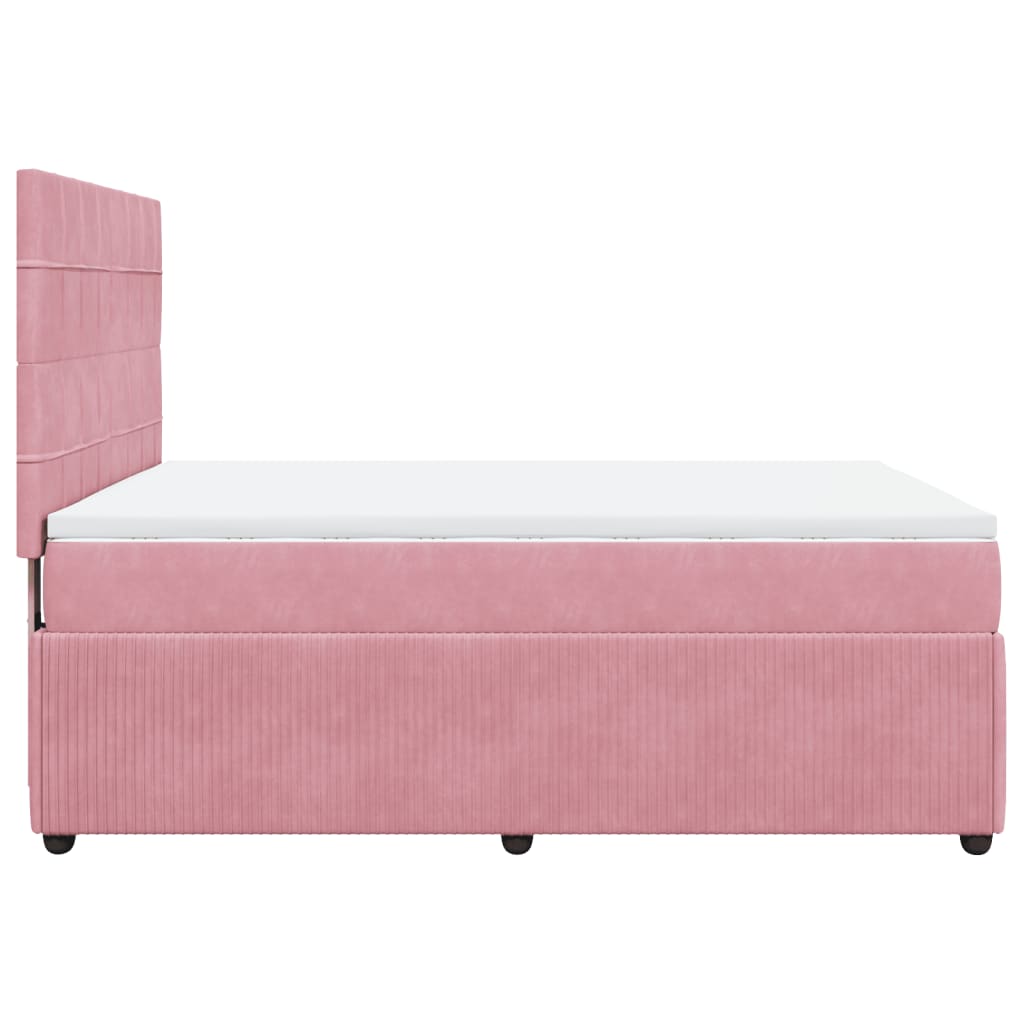 Boxspring met matras fluweel roze 140x200 cm Bedden & bedframes | Creëer jouw Trendy Thuis | Gratis bezorgd & Retour | Trendy.nl