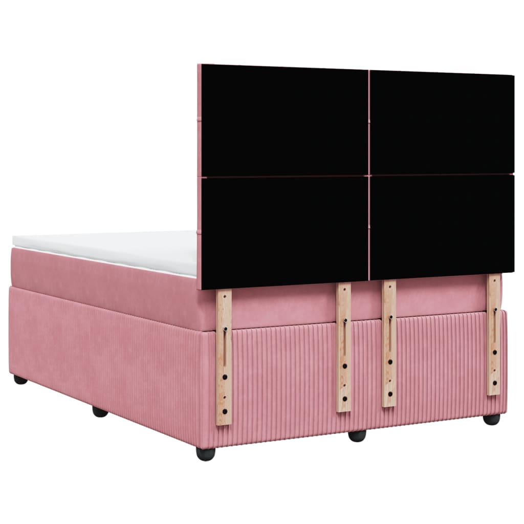 Boxspring met matras fluweel roze 140x200 cm Bedden & bedframes | Creëer jouw Trendy Thuis | Gratis bezorgd & Retour | Trendy.nl