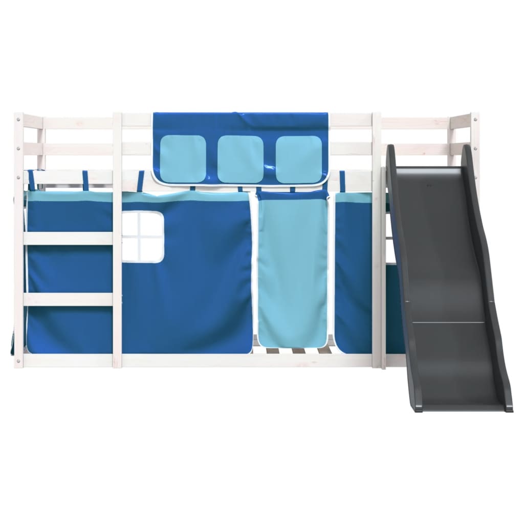 Stapelbed met glijbaan en gordijnen blauw 80x200 cm Bedden & bedframes | Creëer jouw Trendy Thuis | Gratis bezorgd & Retour | Trendy.nl