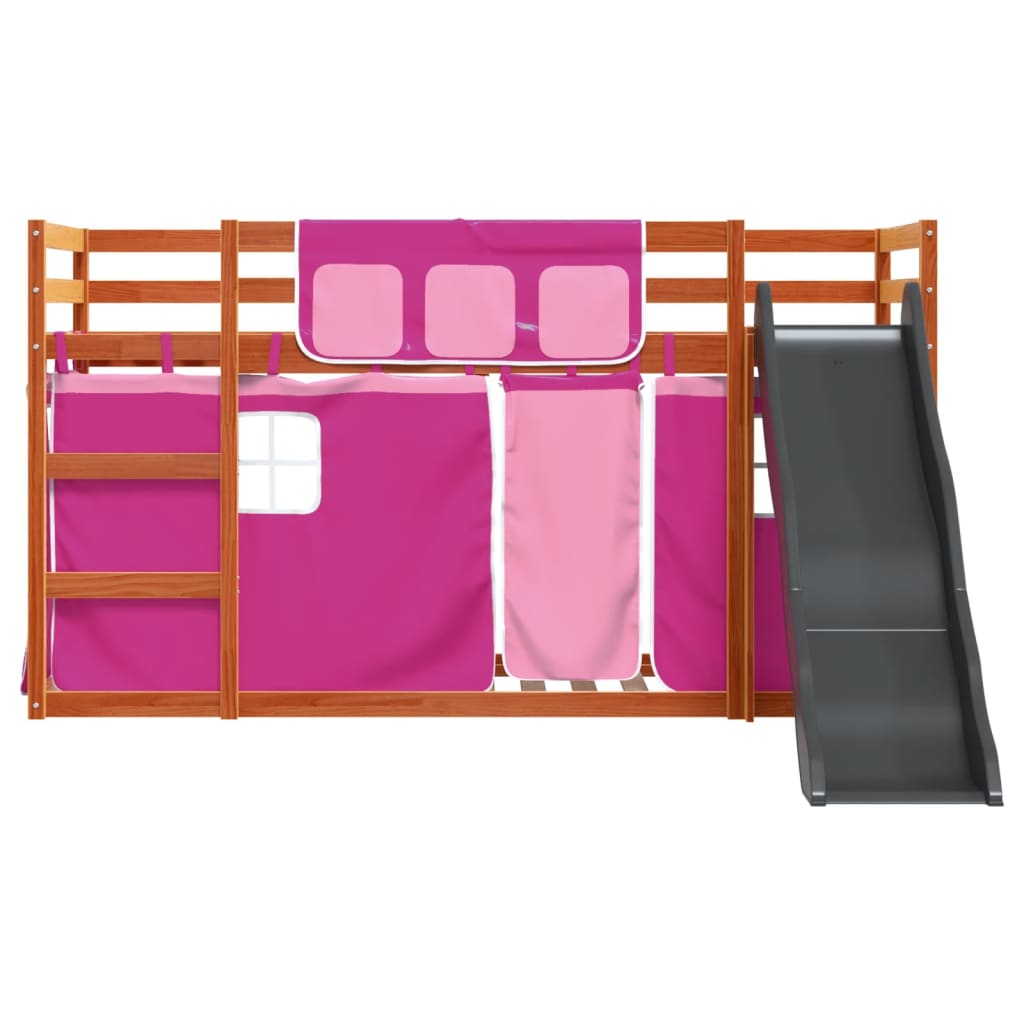 Stapelbed met glijbaan en gordijnen roze 80x200 cm Bedden & bedframes | Creëer jouw Trendy Thuis | Gratis bezorgd & Retour | Trendy.nl