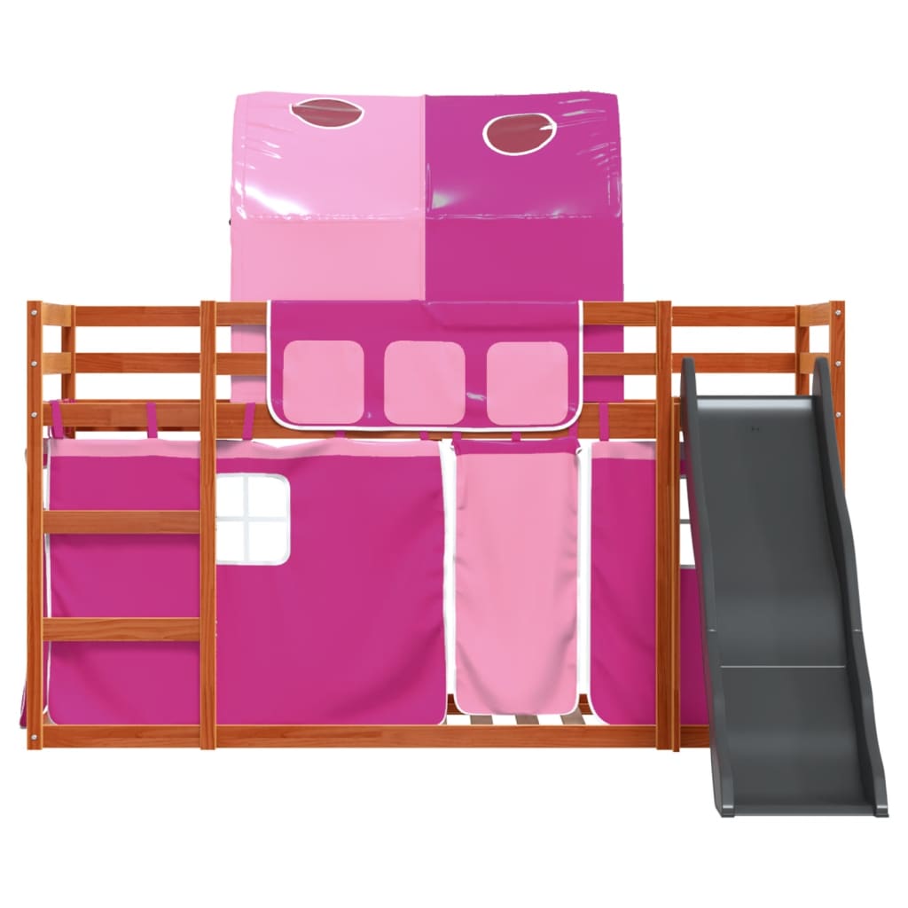 Stapelbed met glijbaan en gordijnen roze 80x200 cm Bedden & bedframes | Creëer jouw Trendy Thuis | Gratis bezorgd & Retour | Trendy.nl