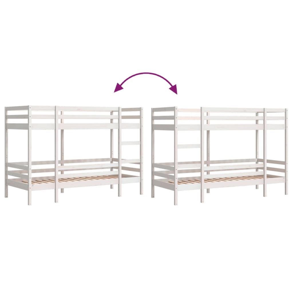 Stapelbed massief grenenhout wit 90x200 cm Bedden & bedframes | Creëer jouw Trendy Thuis | Gratis bezorgd & Retour | Trendy.nl