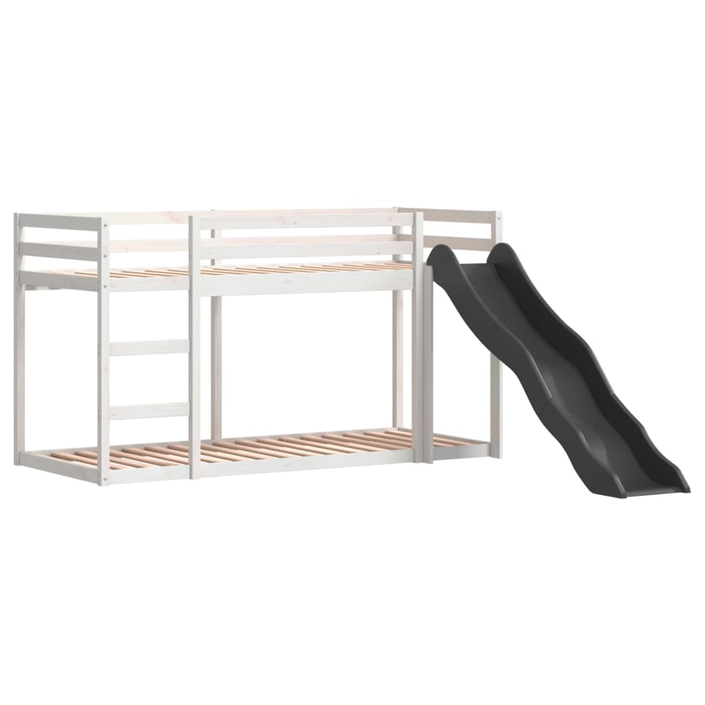 Stapelbed met glijbaan en ladder grenenhout wit 80x200 cm Bedden & bedframes | Creëer jouw Trendy Thuis | Gratis bezorgd & Retour | Trendy.nl