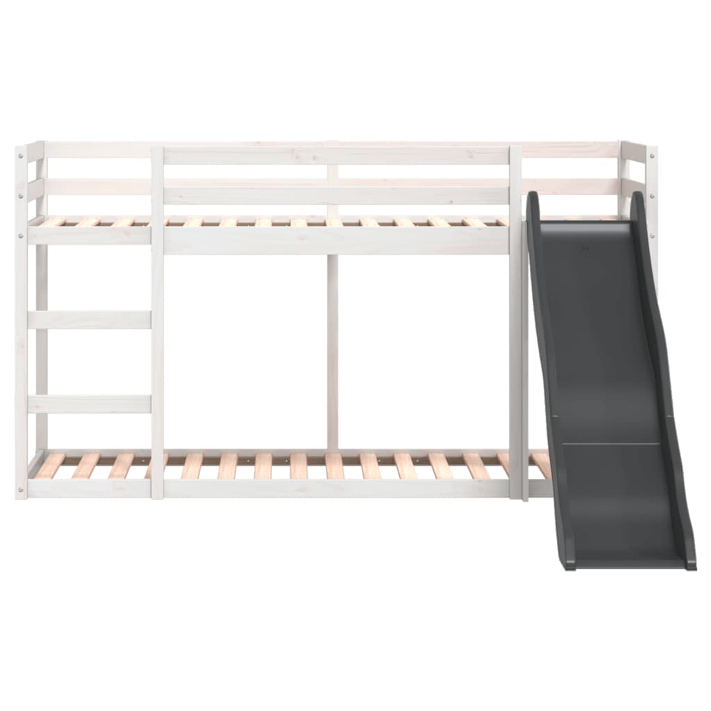 Stapelbed met glijbaan en ladder grenenhout wit 80x200 cm Bedden & bedframes | Creëer jouw Trendy Thuis | Gratis bezorgd & Retour | Trendy.nl