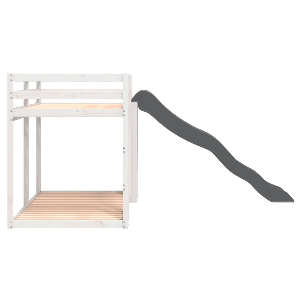 Stapelbed met glijbaan en ladder grenenhout wit 80x200 cm Bedden & bedframes | Creëer jouw Trendy Thuis | Gratis bezorgd & Retour | Trendy.nl