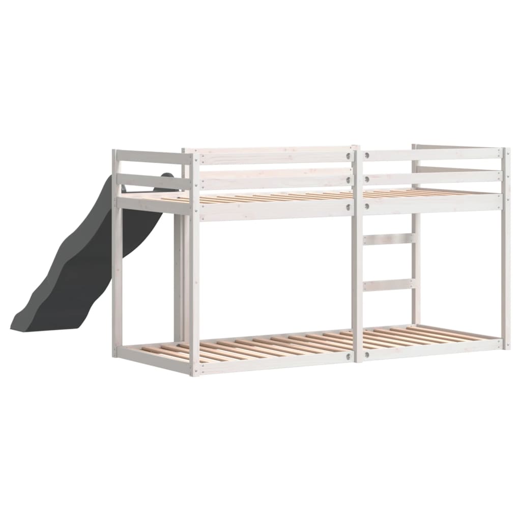 Stapelbed met glijbaan en ladder grenenhout wit 80x200 cm Bedden & bedframes | Creëer jouw Trendy Thuis | Gratis bezorgd & Retour | Trendy.nl