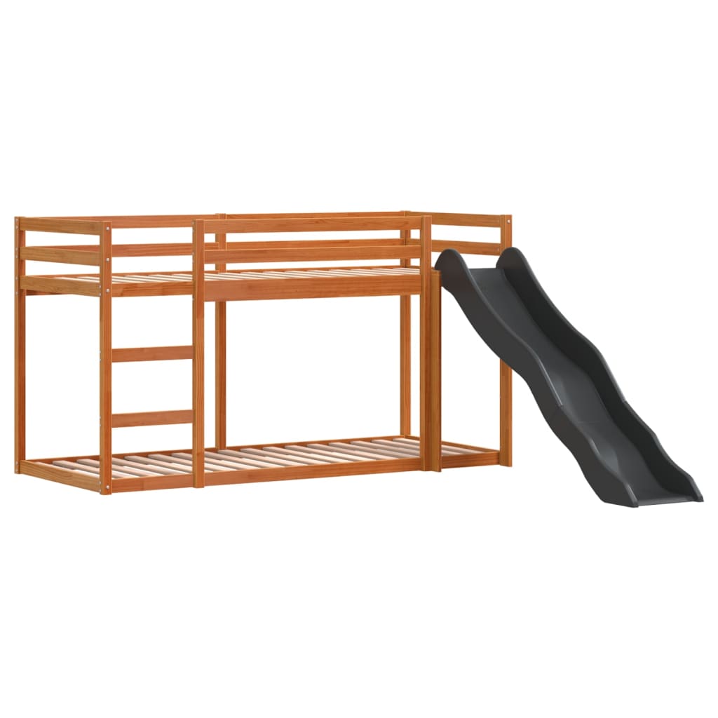 Stapelbed met glijbaan en ladder grenenhout wasbruin 90x200 cm Bedden & bedframes | Creëer jouw Trendy Thuis | Gratis bezorgd & Retour | Trendy.nl