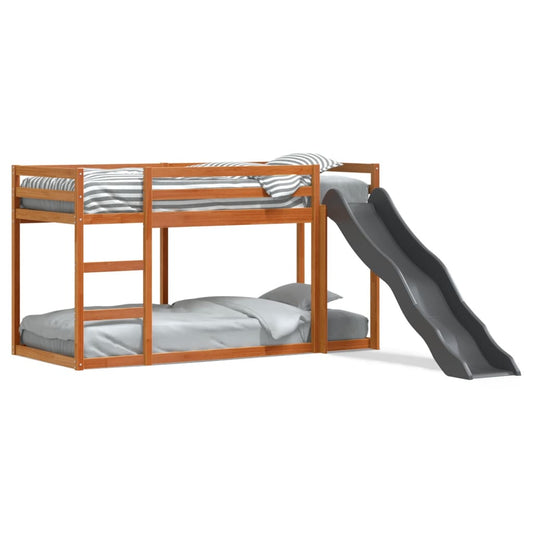 Stapelbed met glijbaan en ladder grenenhout wasbruin 90x200 cm Bedden & bedframes | Creëer jouw Trendy Thuis | Gratis bezorgd & Retour | Trendy.nl