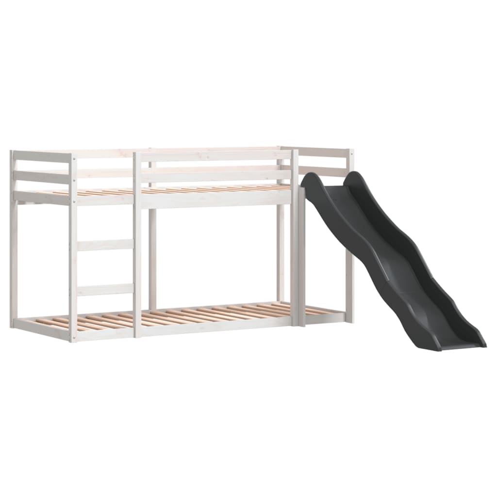 Stapelbed met glijbaan en ladder grenenhout wit 75x190 cm Bedden & bedframes | Creëer jouw Trendy Thuis | Gratis bezorgd & Retour | Trendy.nl