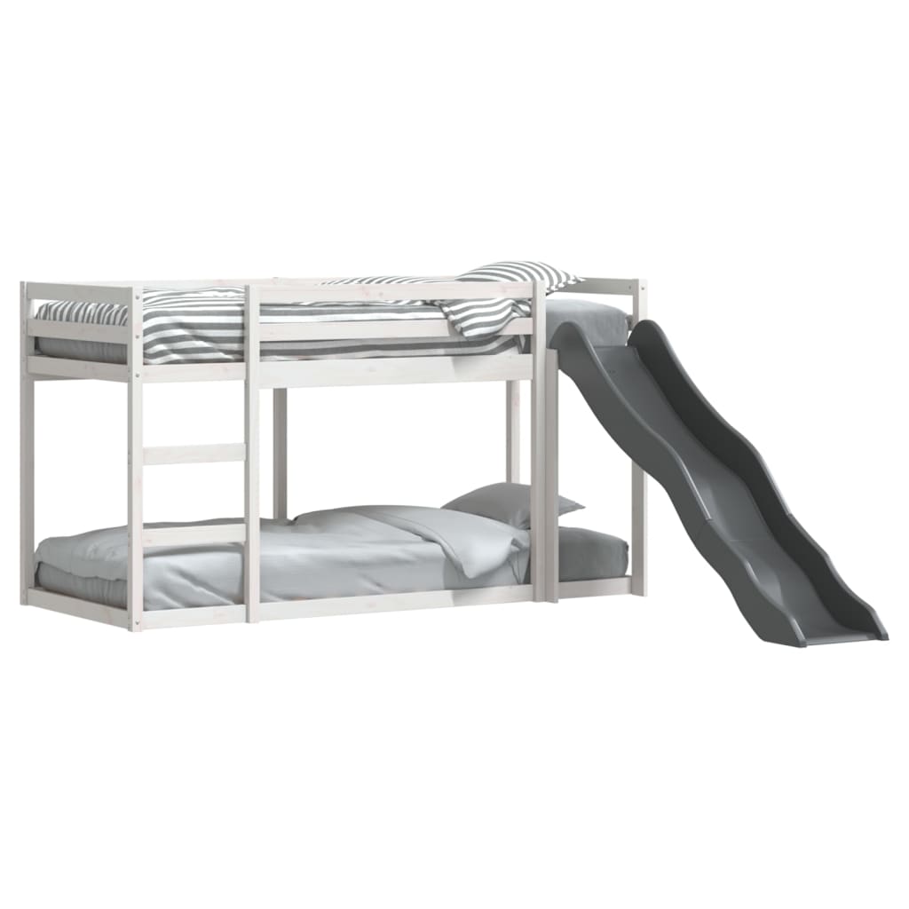 Stapelbed met glijbaan en ladder grenenhout wit 75x190 cm Bedden & bedframes | Creëer jouw Trendy Thuis | Gratis bezorgd & Retour | Trendy.nl