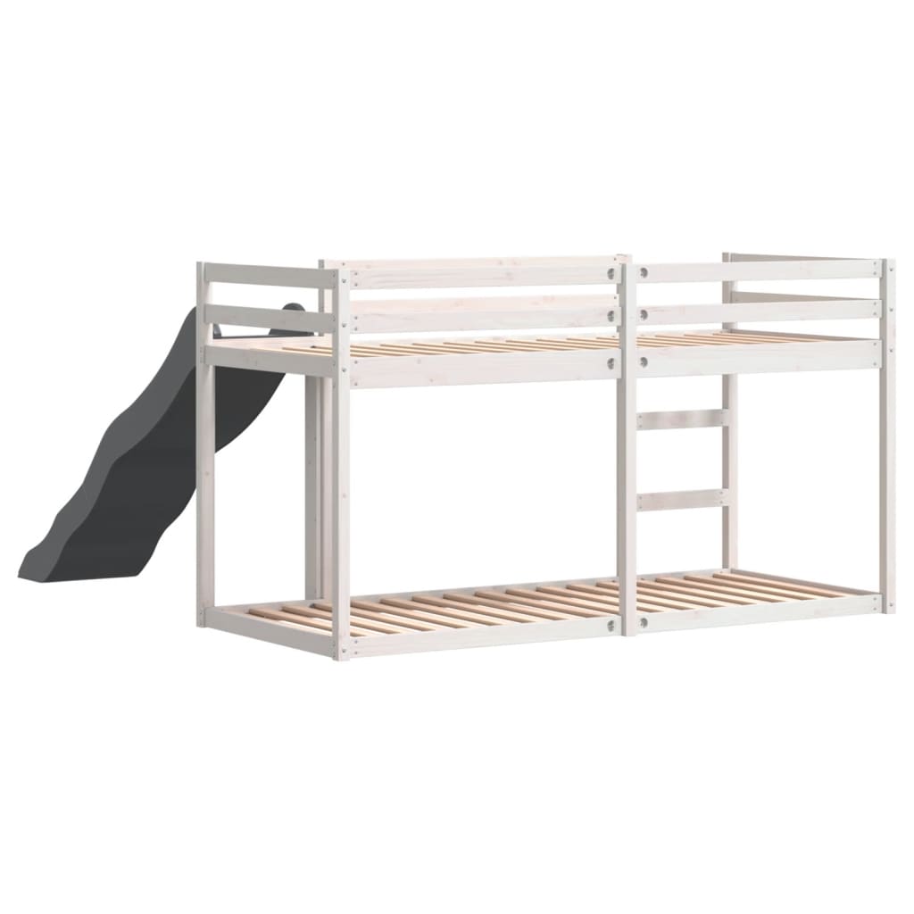 Stapelbed met glijbaan en ladder grenenhout wit 75x190 cm Bedden & bedframes | Creëer jouw Trendy Thuis | Gratis bezorgd & Retour | Trendy.nl