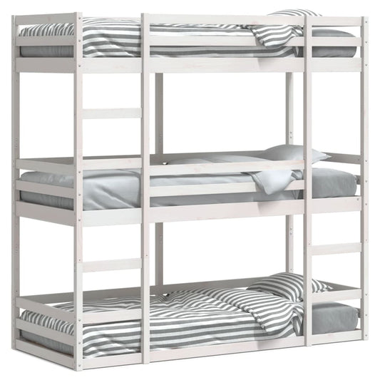 Stapelbed 3-persoons massief grenenhout wit 80x200 cm Bedden & bedframes | Creëer jouw Trendy Thuis | Gratis bezorgd & Retour | Trendy.nl