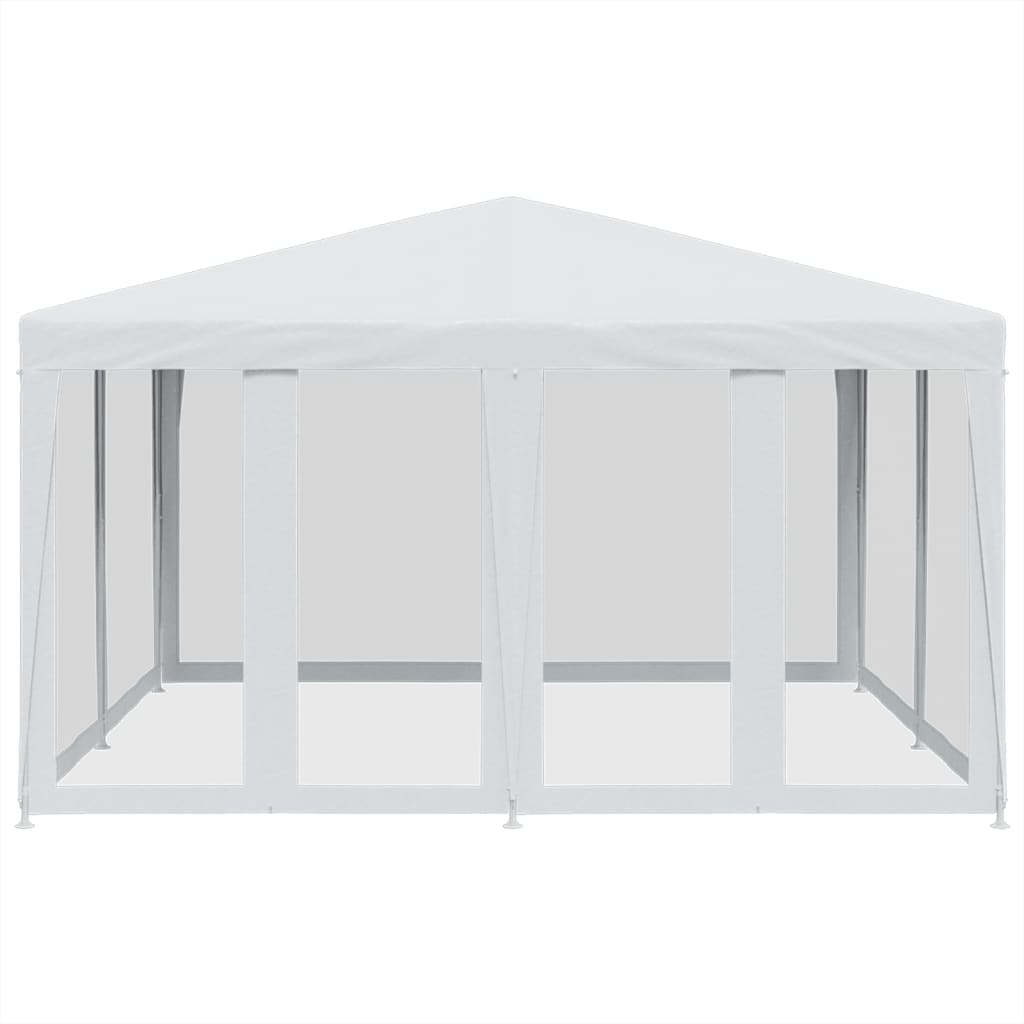 Partytent met 8 mesh zijwanden 4x4 m HDPE wit