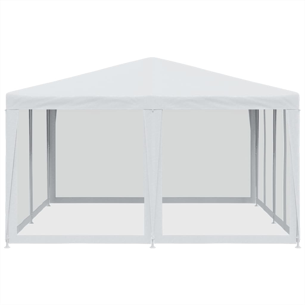 Partytent met 8 mesh zijwanden 4x4 m HDPE wit