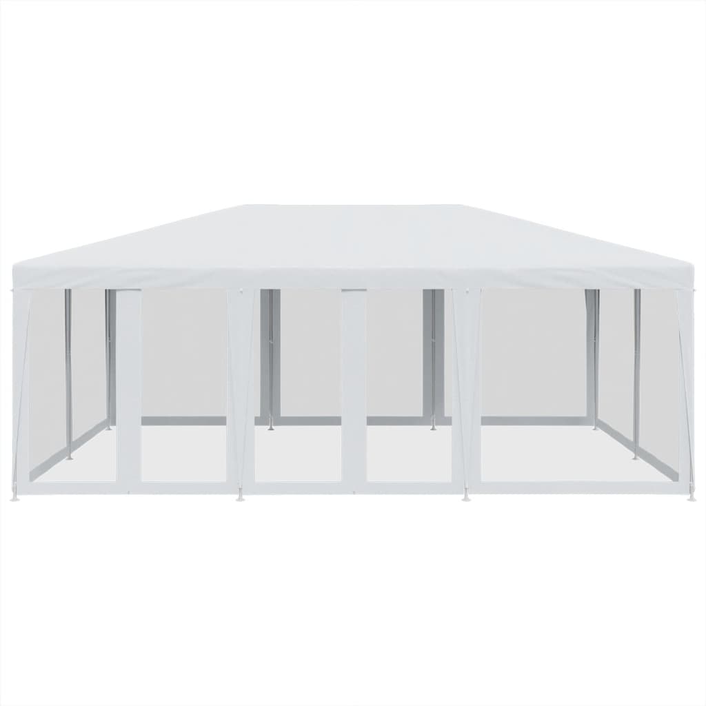 Partytent met 10 mesh zijwanden 6x4 m HDPE wit