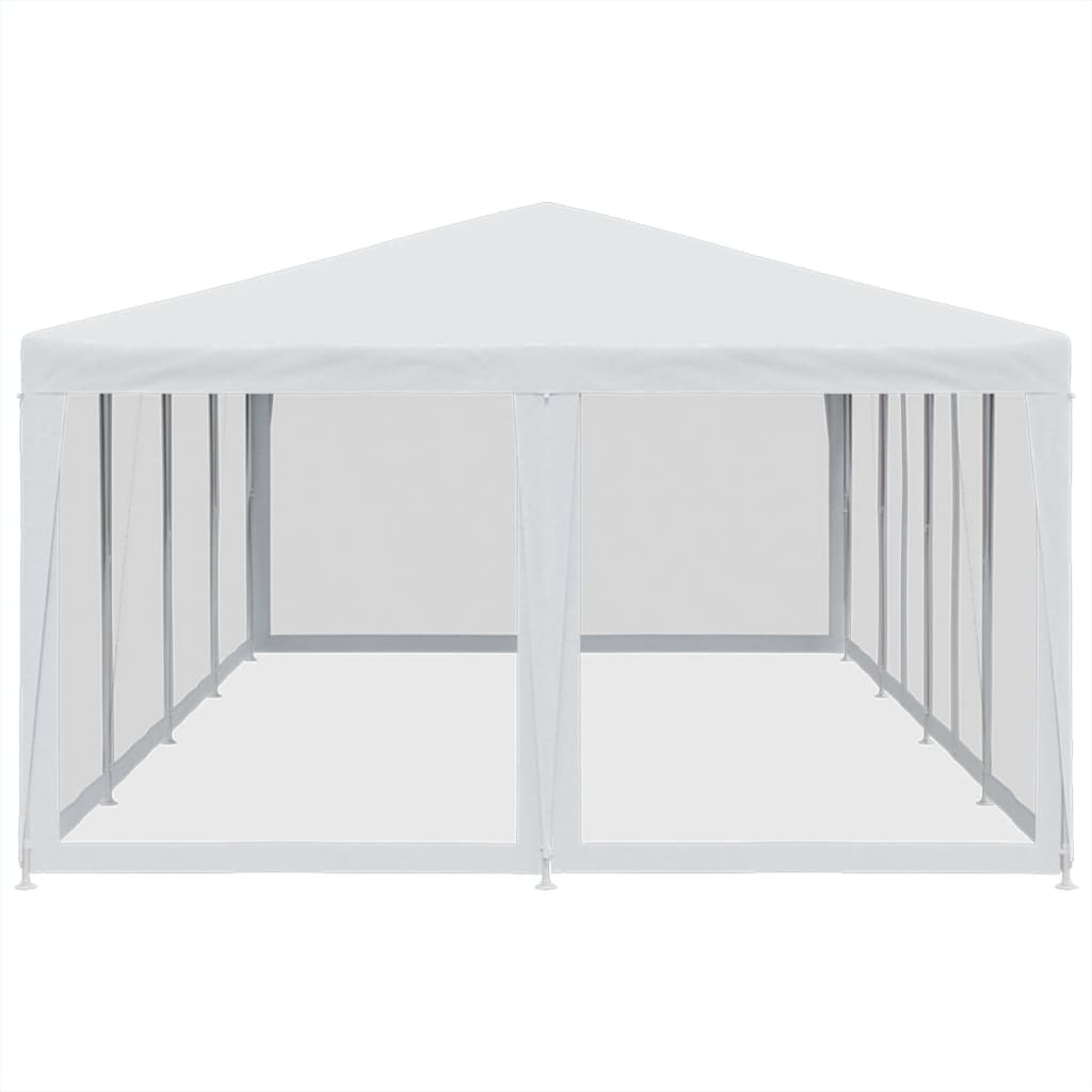 Partytent met 12 mesh zijwanden 8x4 m HDPE wit