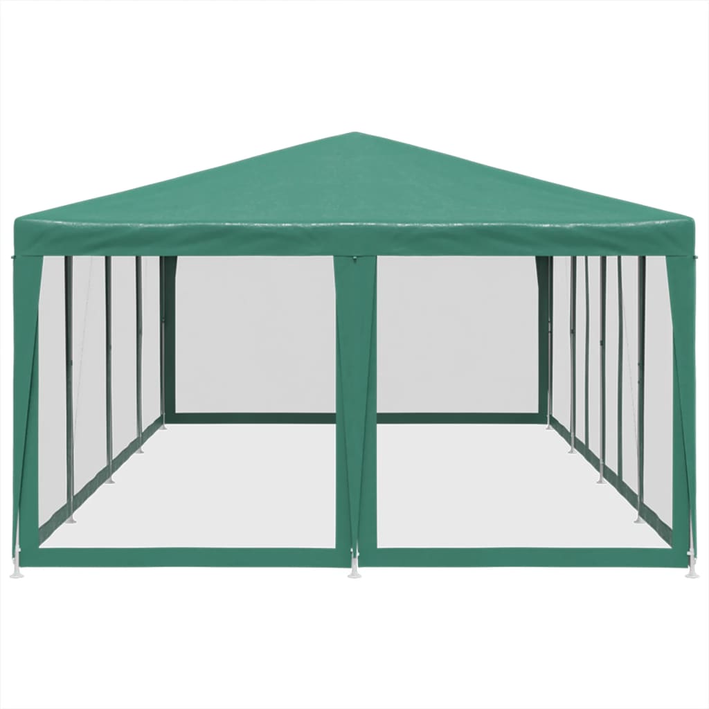 Partytent met 12 mesh zijwanden 8x4 m HDPE groen