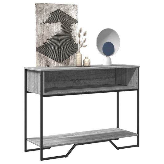 Wandtafel 100x35x74,5 cm bewerkt hout grijs sonoma eikenkleurig Bijzettafels | Creëer jouw Trendy Thuis | Gratis bezorgd & Retour | Trendy.nl