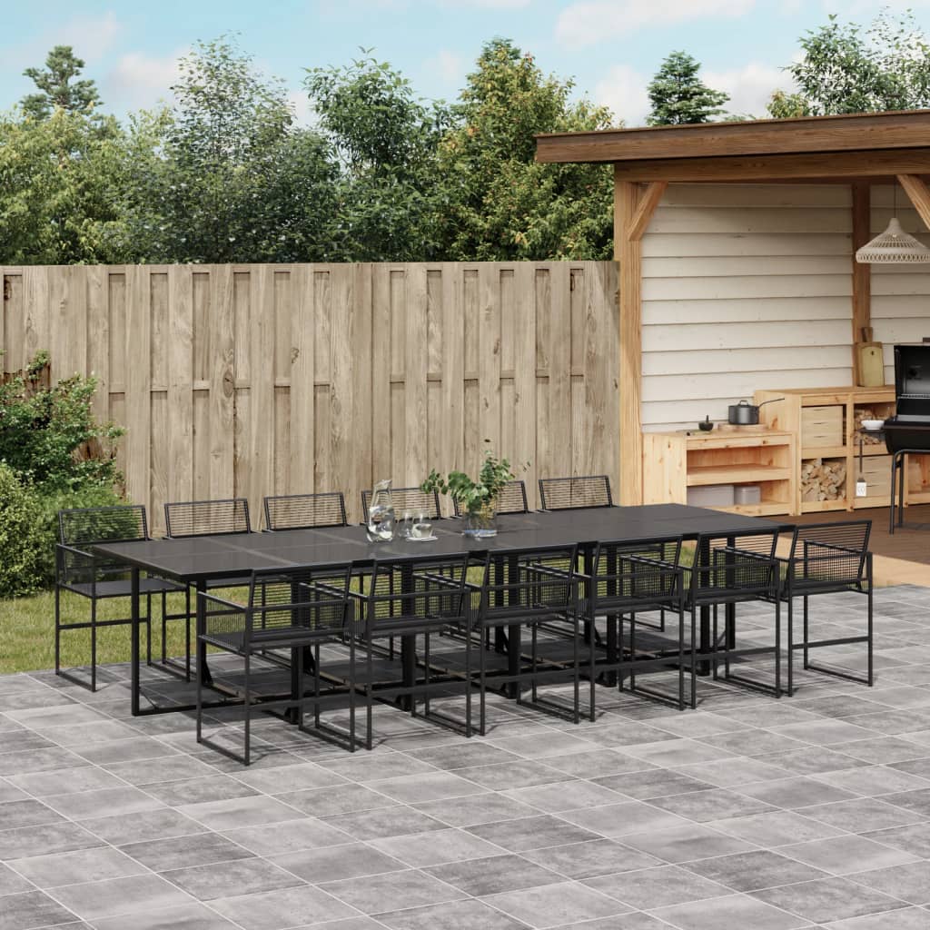 13-delige Tuinset poly rattan zwart Tuinsets | Creëer jouw Trendy Thuis | Gratis bezorgd & Retour | Trendy.nl