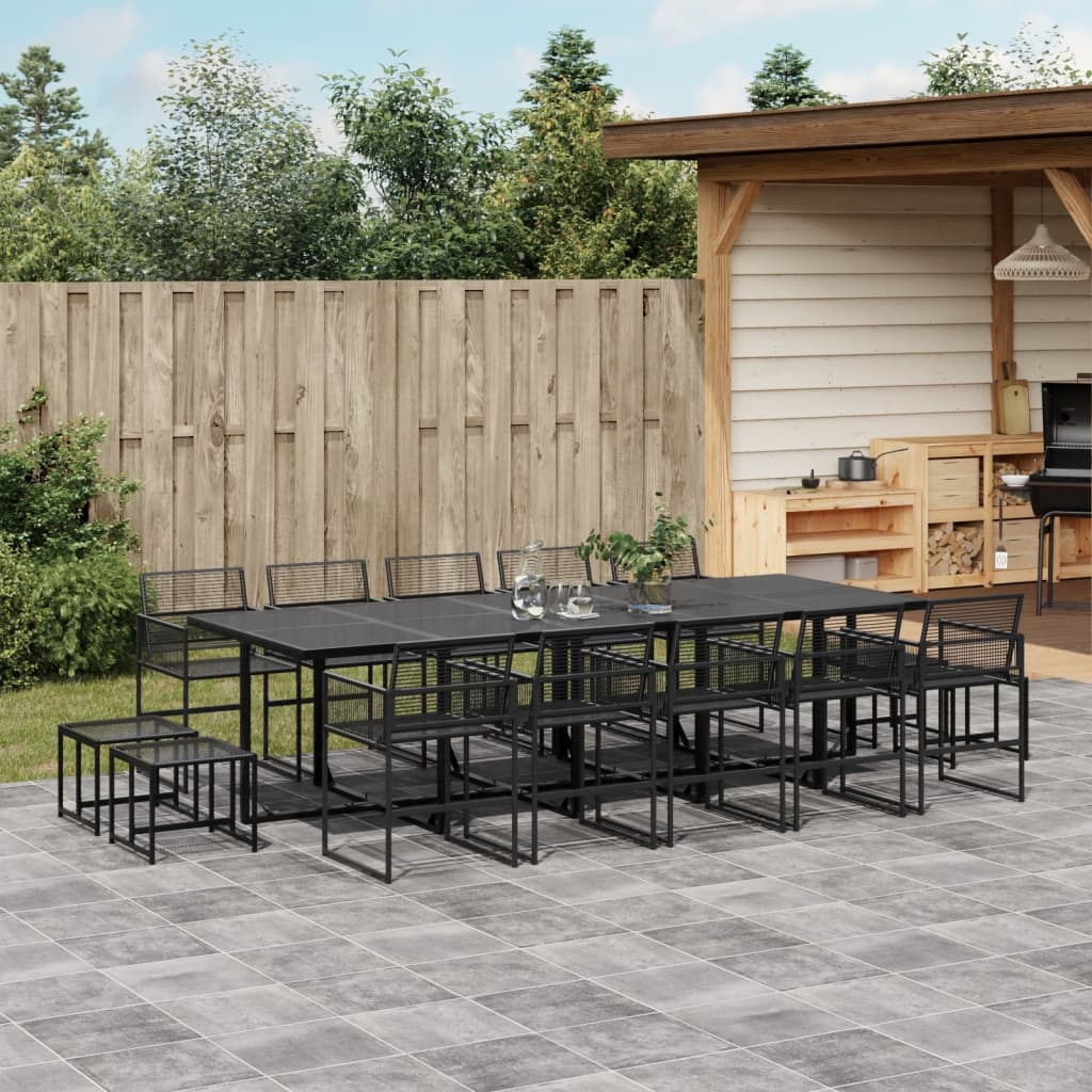 15-delige Tuinset poly rattan zwart Tuinsets | Creëer jouw Trendy Thuis | Gratis bezorgd & Retour | Trendy.nl