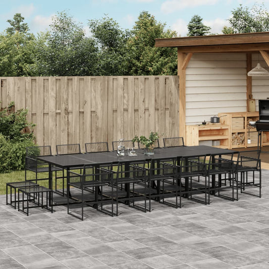 17-delige Tuinset poly rattan zwart Tuinsets | Creëer jouw Trendy Thuis | Gratis bezorgd & Retour | Trendy.nl