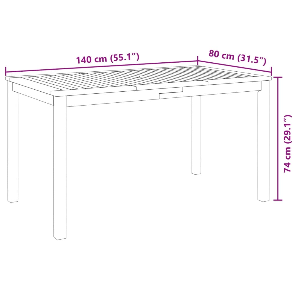 5-delige Eethoek massief acaciahout Tuinsets | Creëer jouw Trendy Thuis | Gratis bezorgd & Retour | Trendy.nl