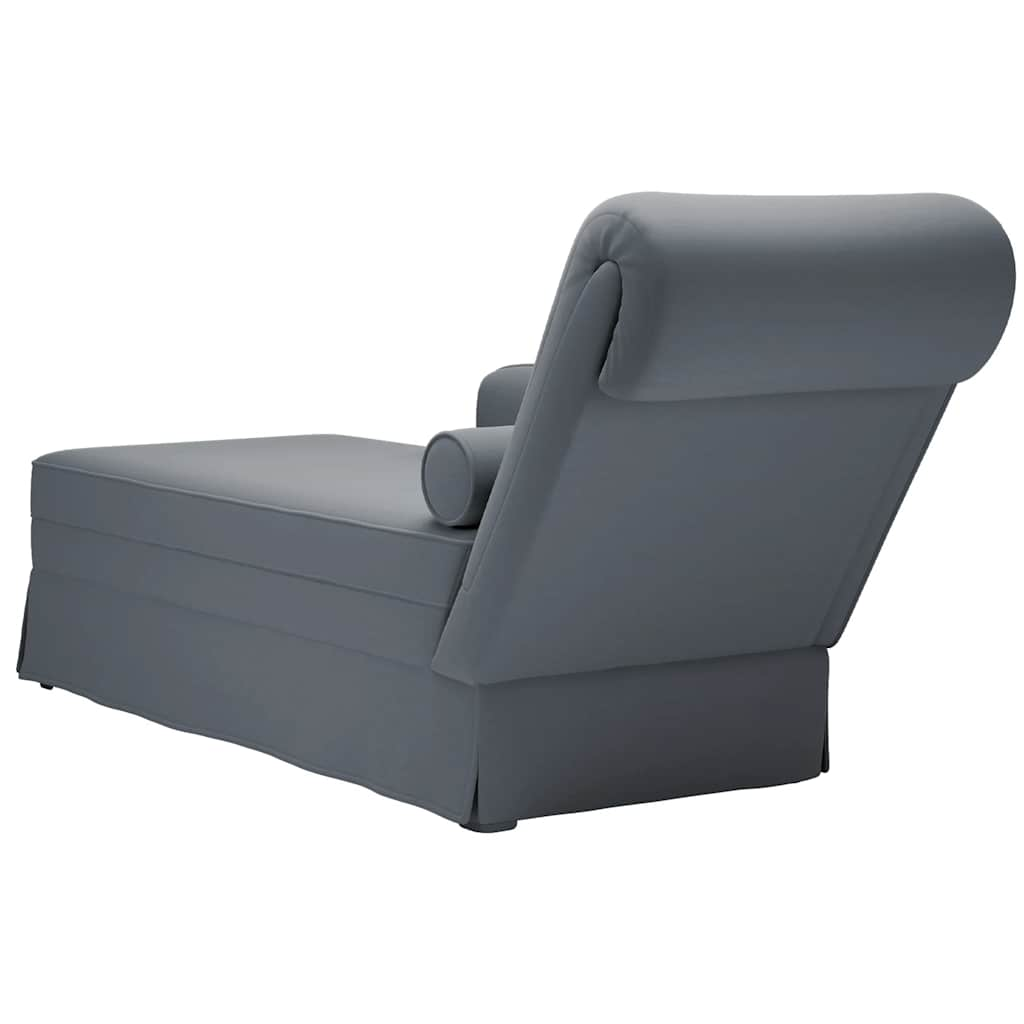 Chaise longue met bolster&rechterarmleuning fluweel donkergrijs