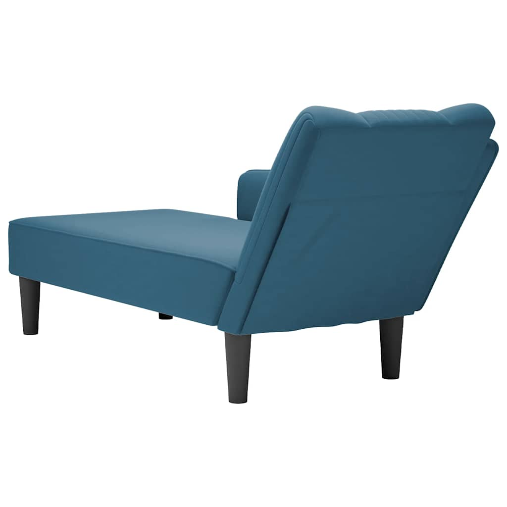 Chaise longue met rechterarmleuning fluweel blauw