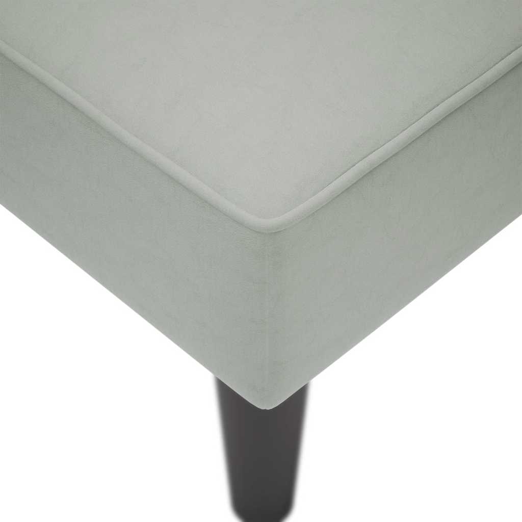 Chaise longue met rechterarmleuning fluweel lichtgrijs