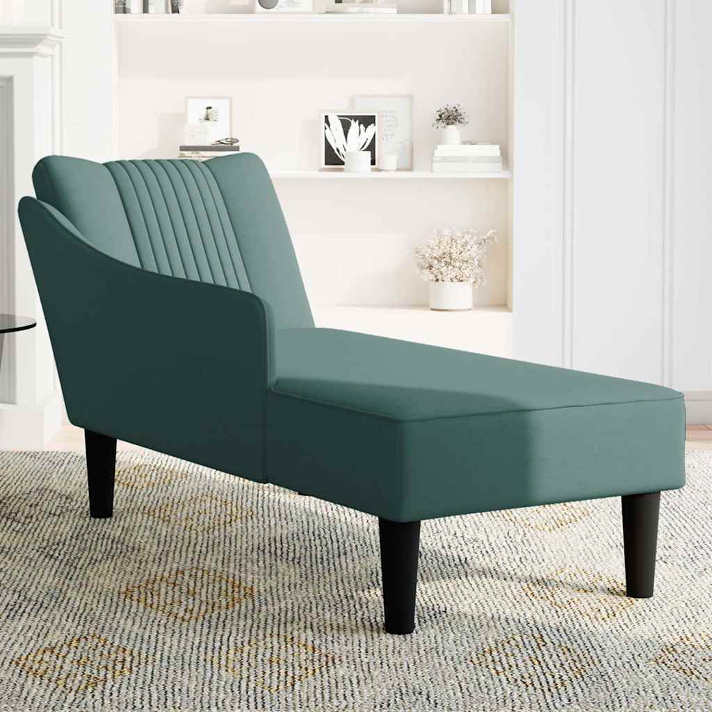 Chaise longue met rechterarmleuning fluweel donkergroen