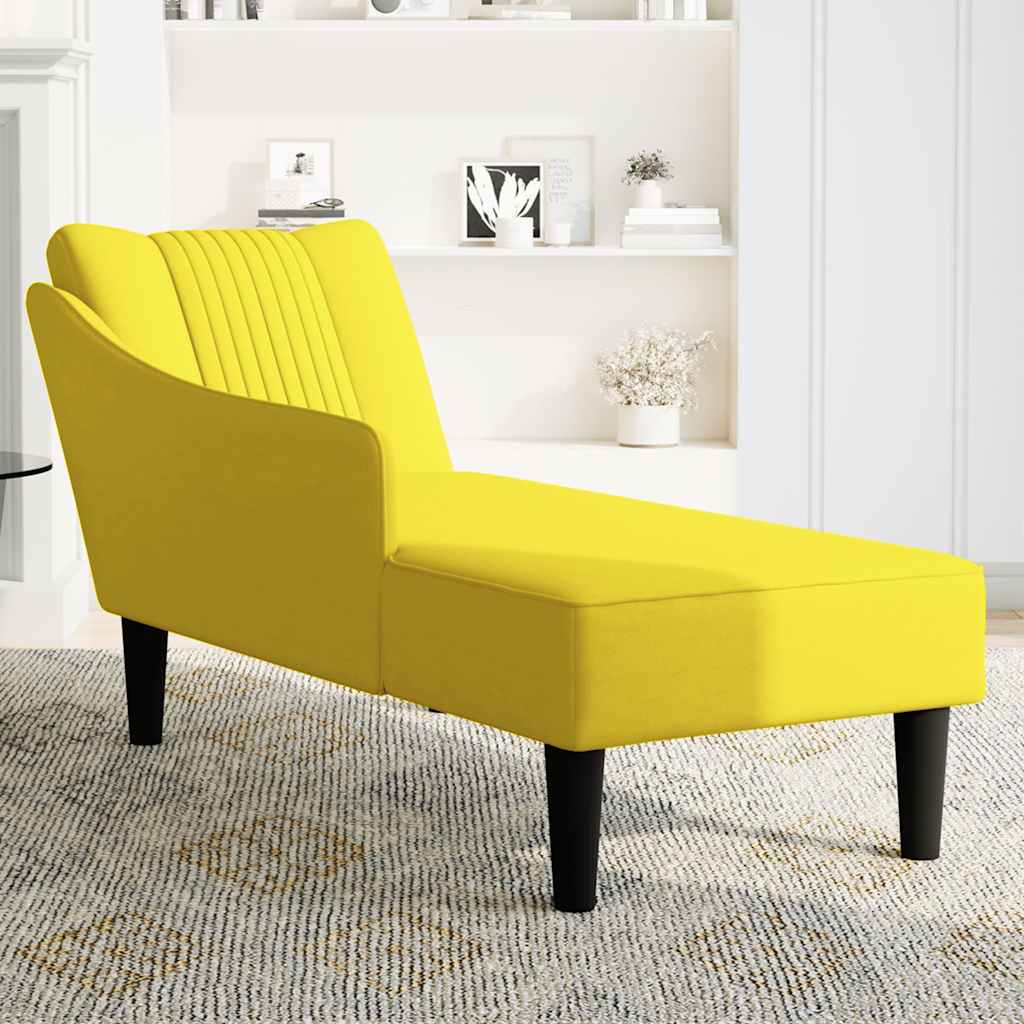 Chaise longue met rechterarmleuning fluweel geel